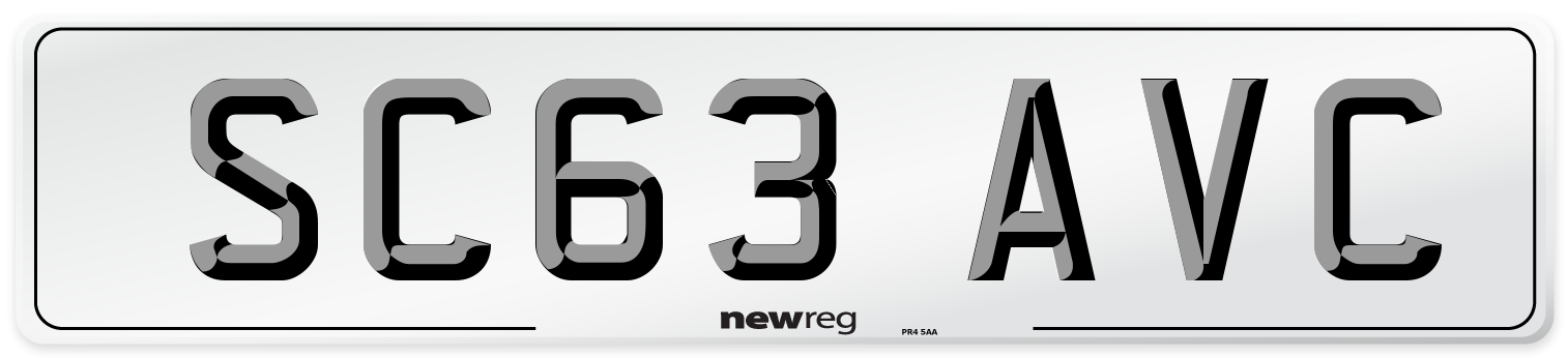 SC63 AVC Number Plate from New Reg